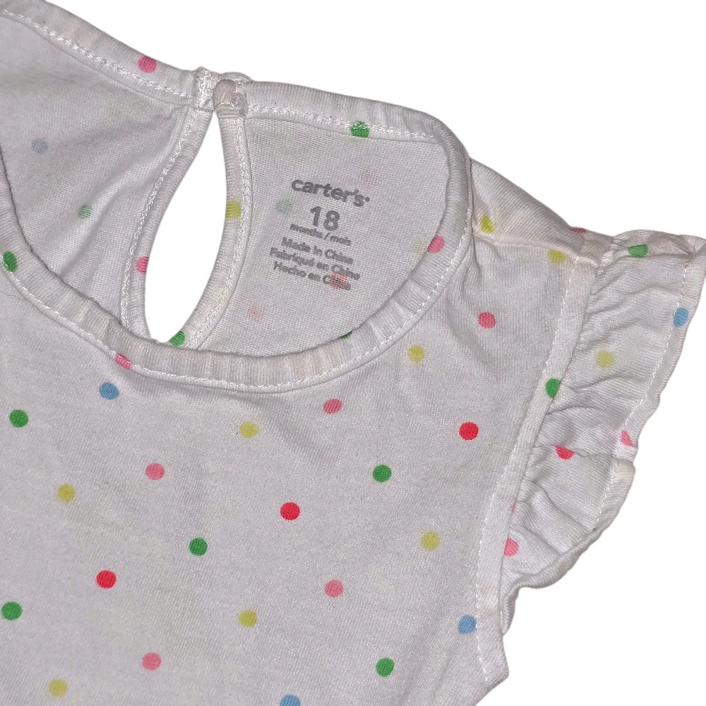 Carter's‎ White Polka Dot Flutter Dress 18M
